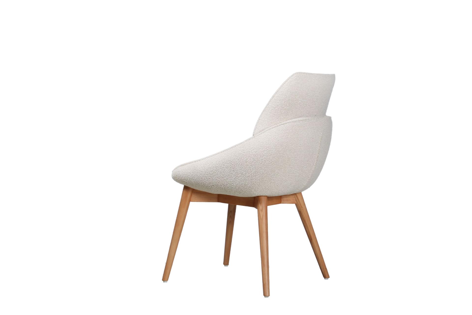 Jesiba Dining Chair Cream with Wooden Base