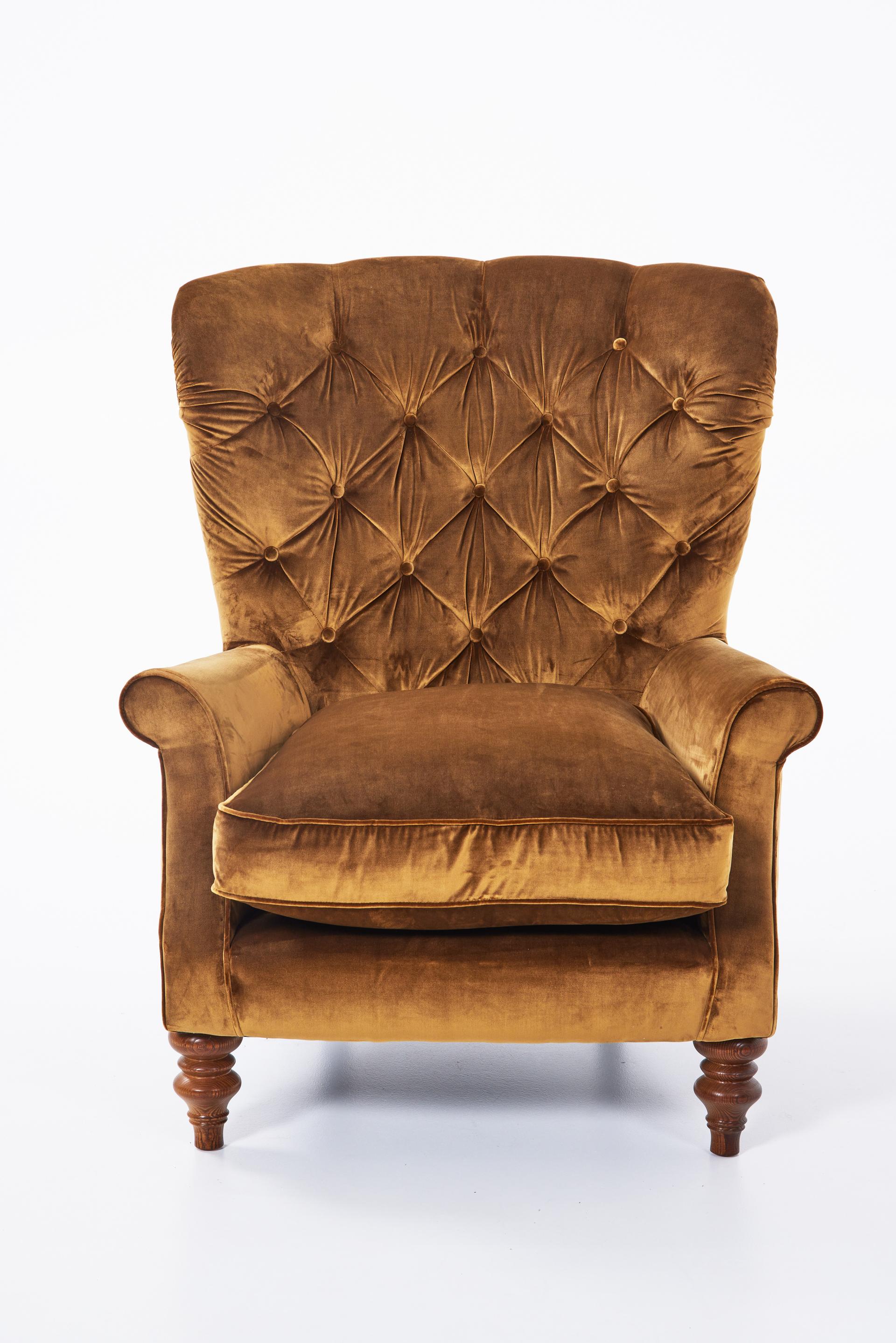 Jethro Buttoned Wing Chair