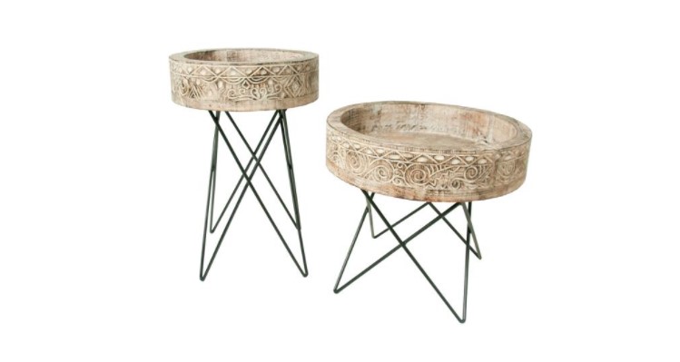 Folk Side Tables Set of 2