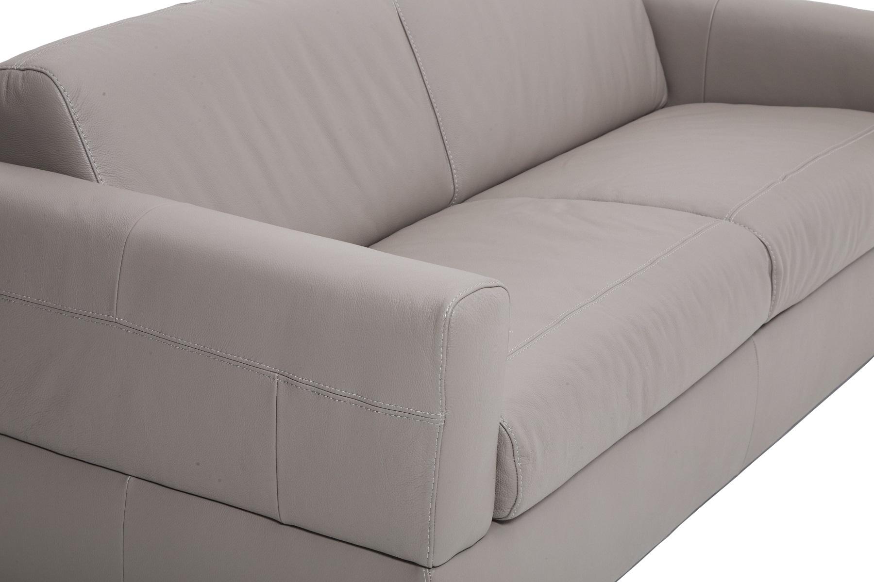 Visconti Leather Sofa Bed - Warm Grey