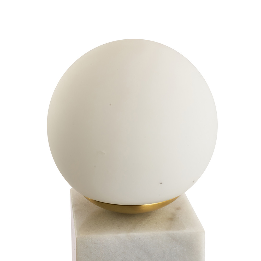 Emile Brushed Brass and White Marble Orb Table Lamp