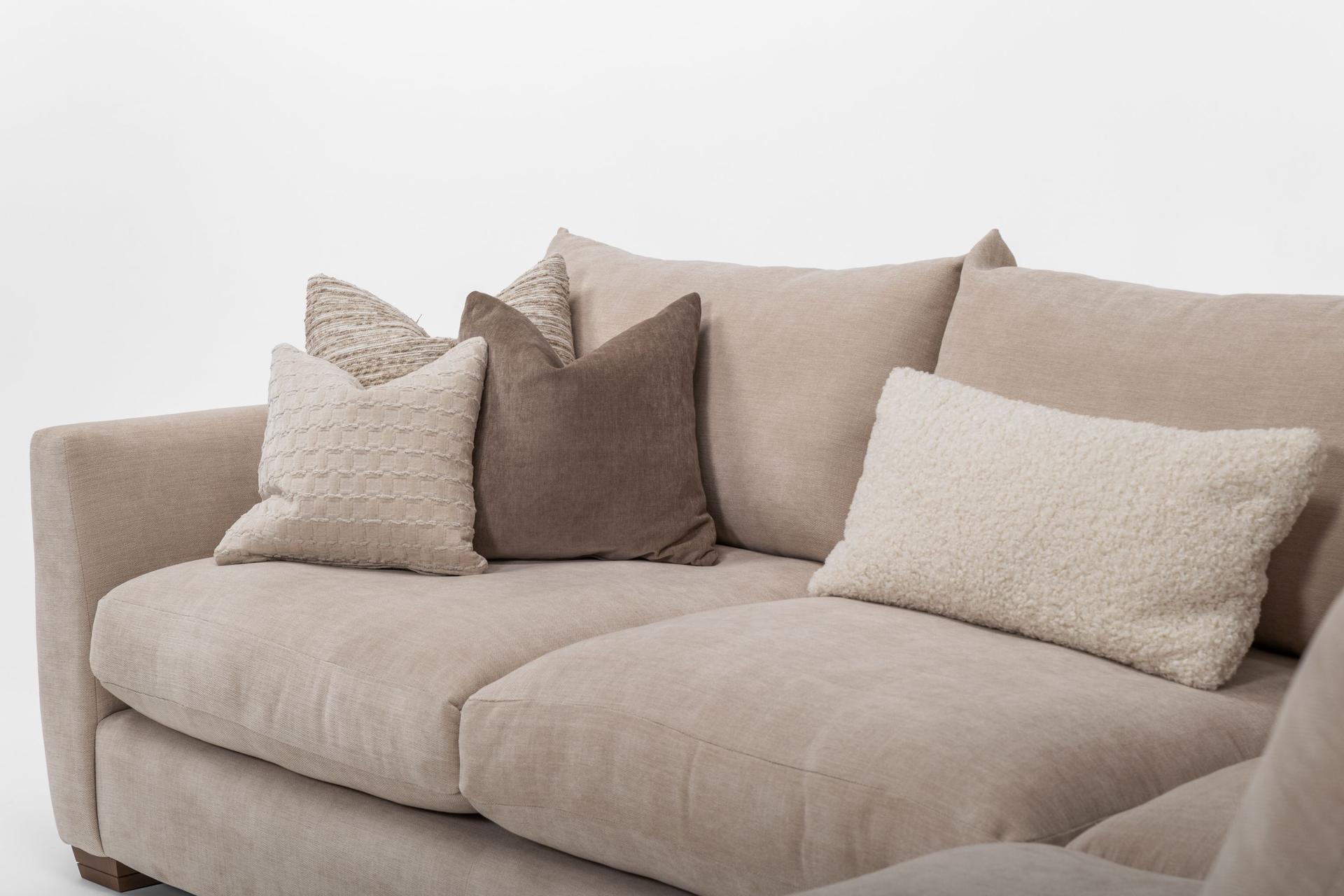 Girona Combi Sofa LHF Digby Beige with Free Footstool