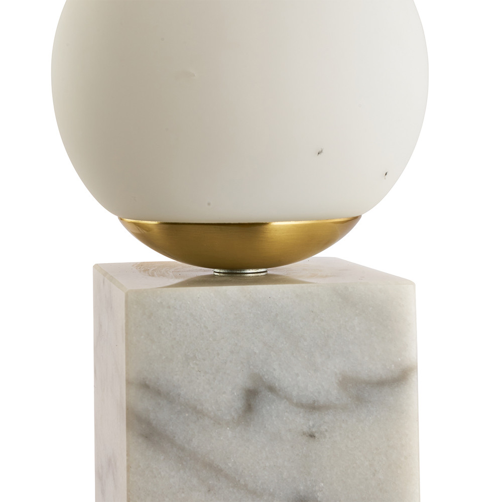 Emile Brushed Brass and White Marble Orb Table Lamp