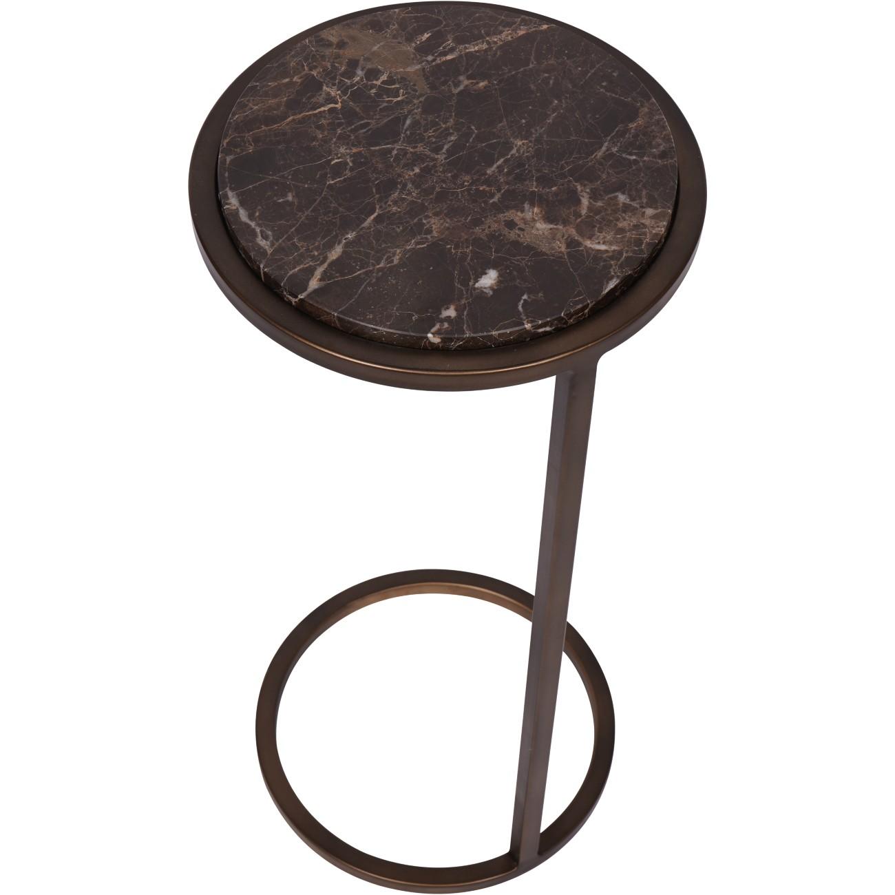 Iota Accent Table Brown Marble