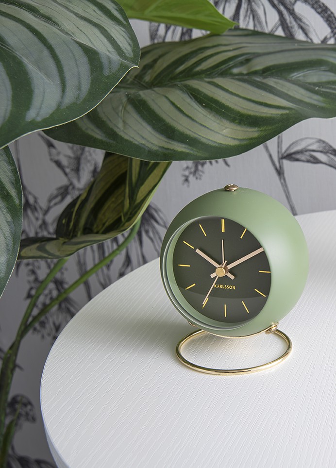 Globe Alarm Clock - Moss Green