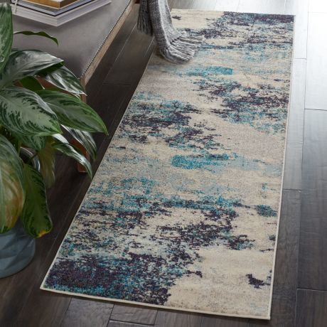 Celestial Rug CES02 Ivory Teal Blue