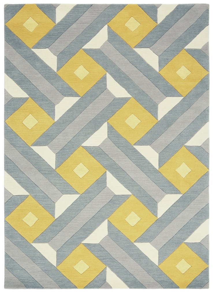 Reef Rug RF01 Motif Ochre Grey