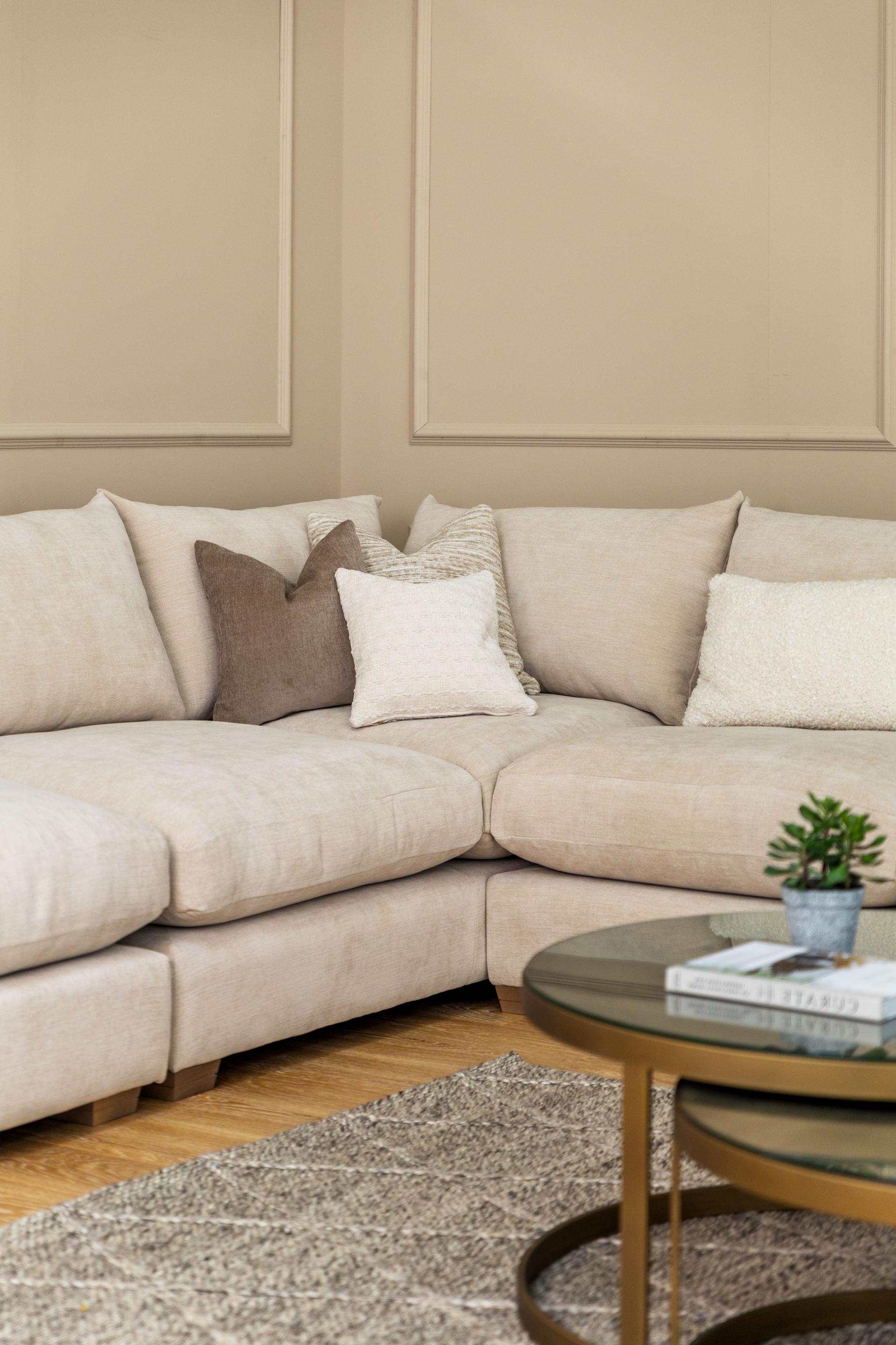 Girona Combi Sofa RHF Digby Beige with Free Footstool