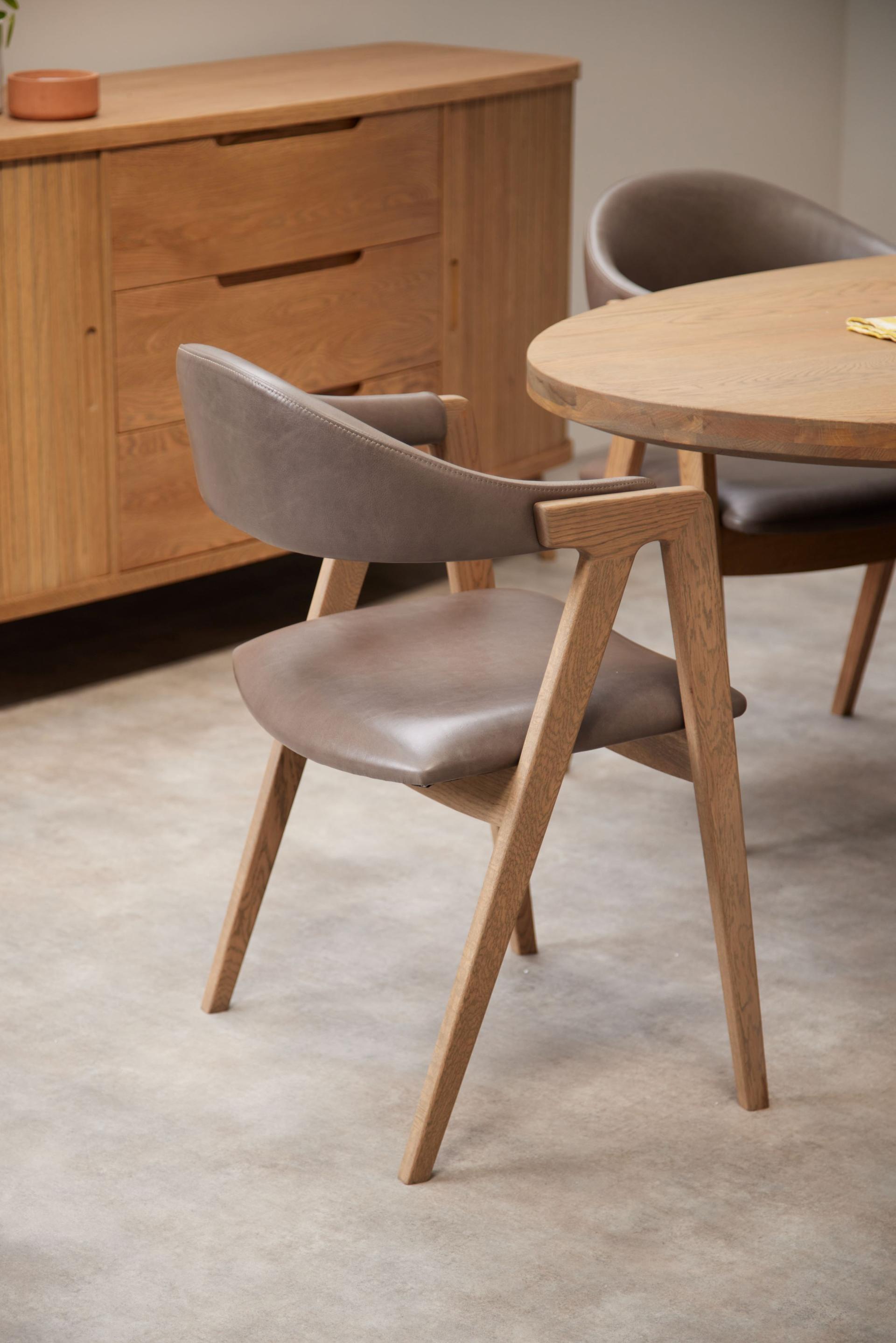 Lexine Chair Grey Leather