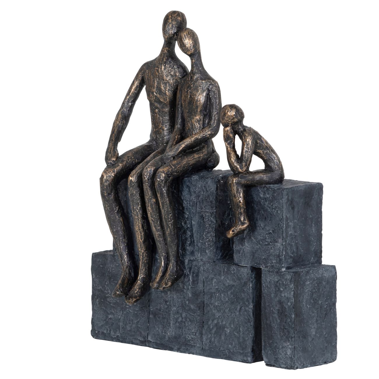Bronze Blocks Family of Three Sculpture