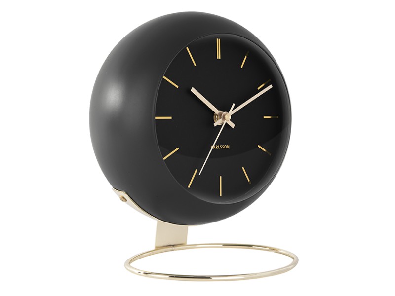 Globe Table Clock - Black