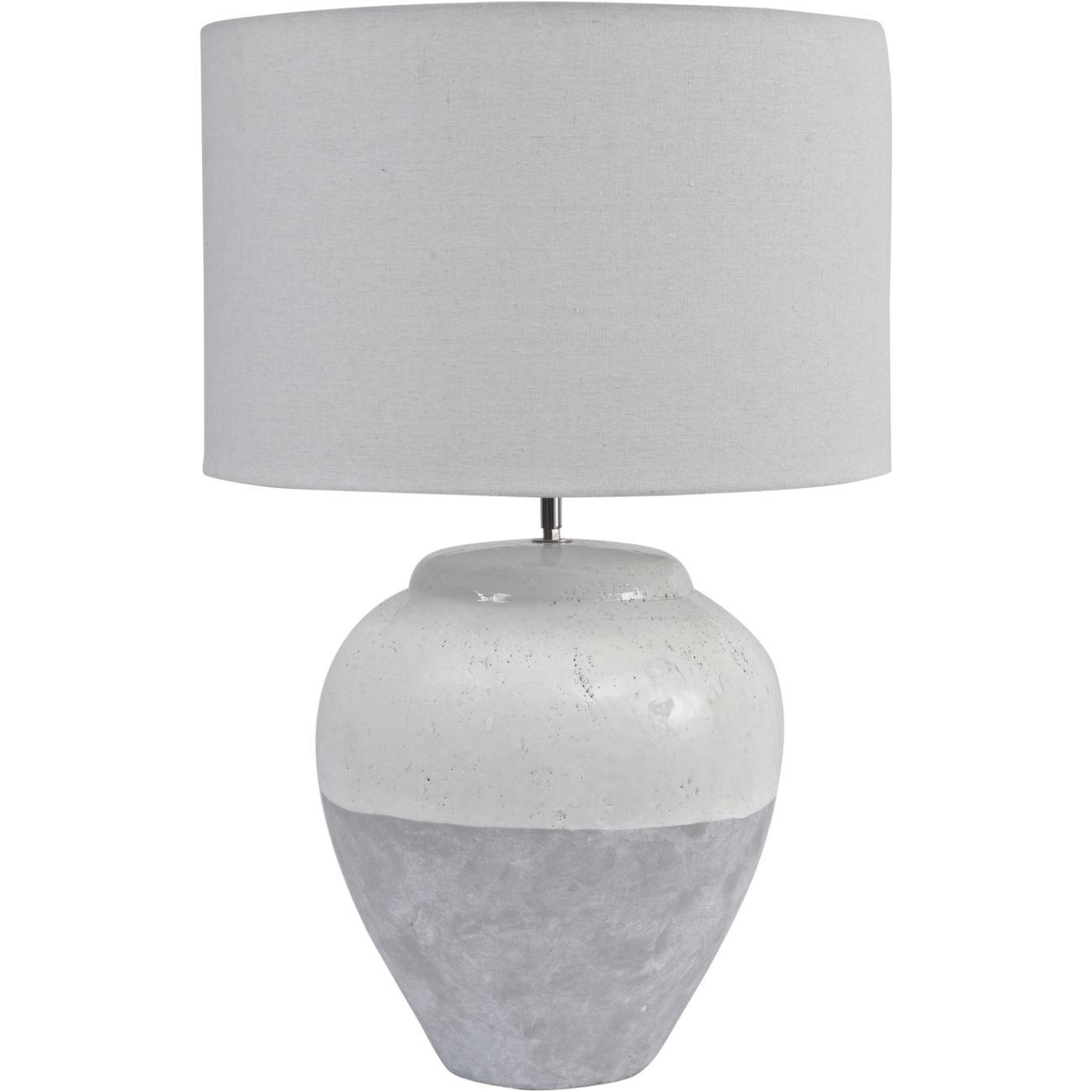 Skyline Grey Porcelain Table Lamp with Shade