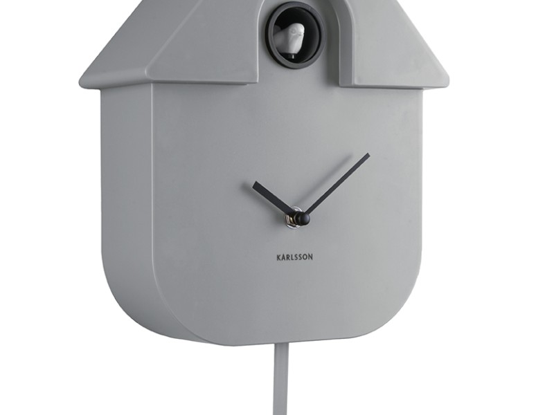 Modern Cuckoo Wall Clock - Mouse Grey