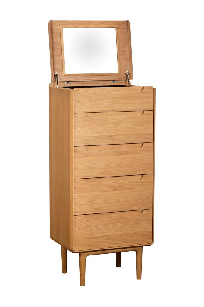 Remington 5 Drawer Tall Chest with Mirror