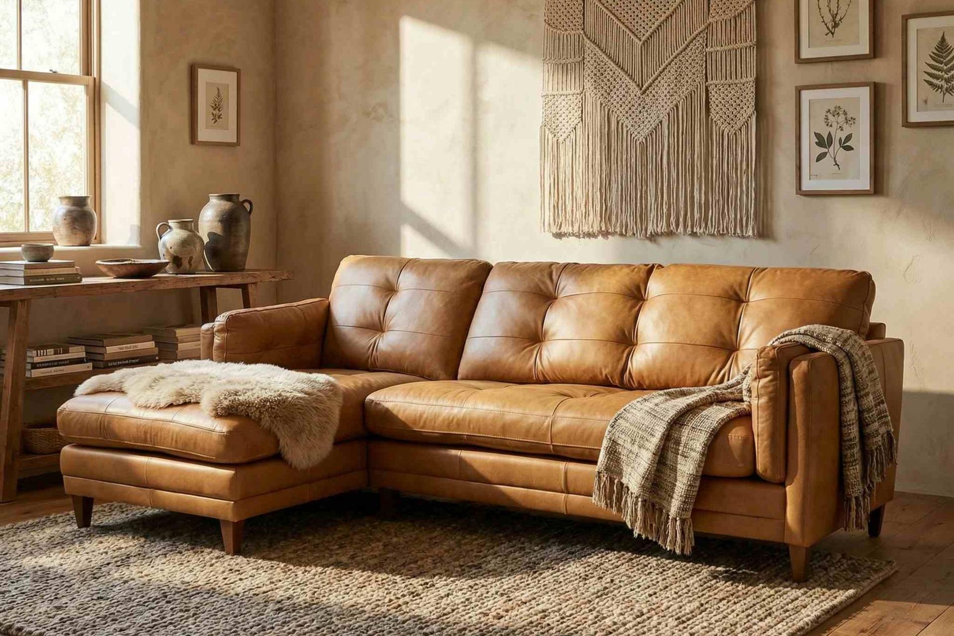 Webb & Barker Clement Chaise Sofa LHF Sundown Camel