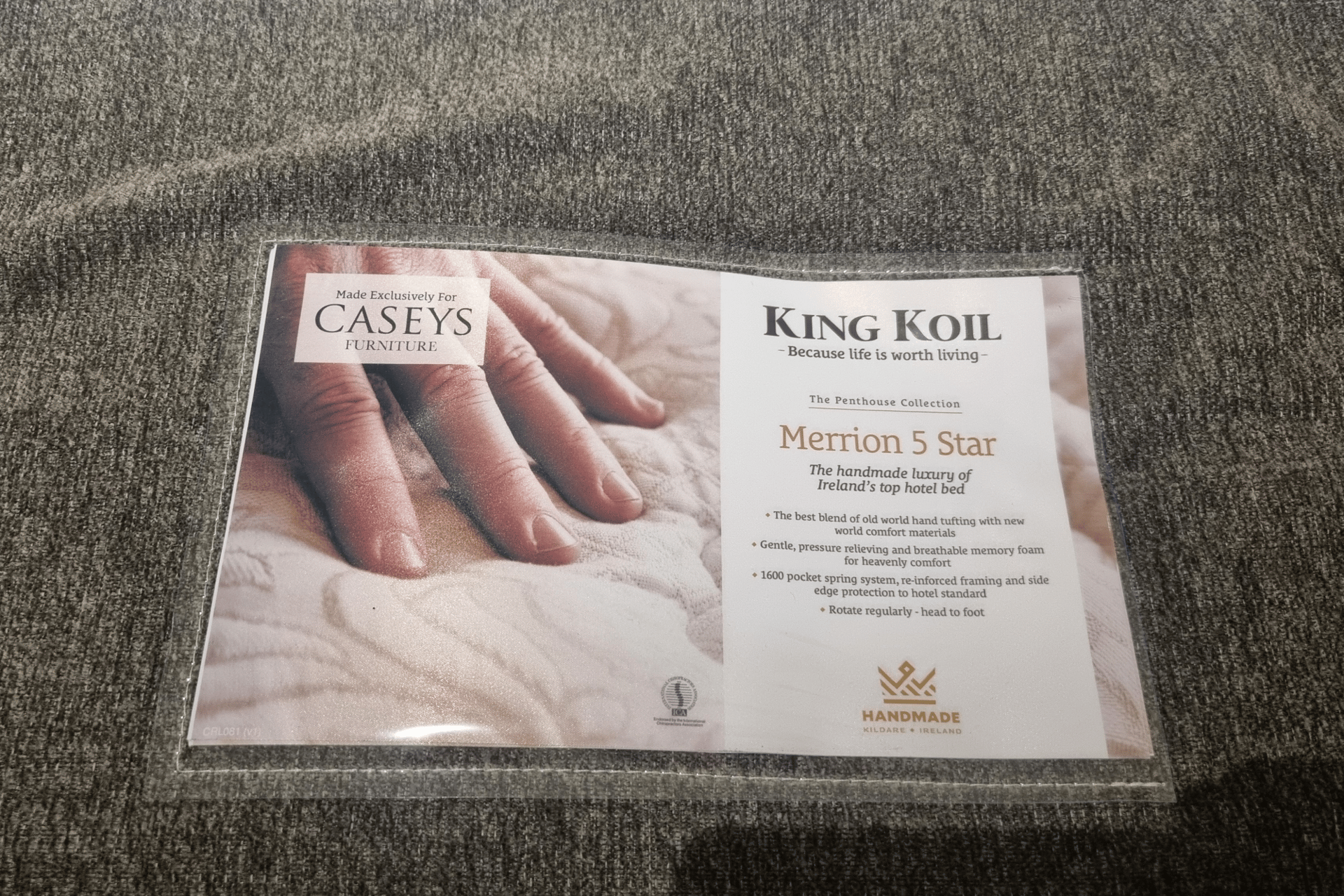 Merrion 5 Star Bed Set - Mattress, Two Drawer Base & Headboard - Clearance Cork