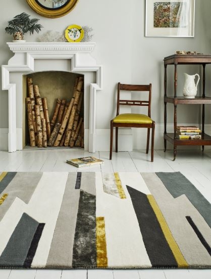 Matrix Rug Rhombus Mustard