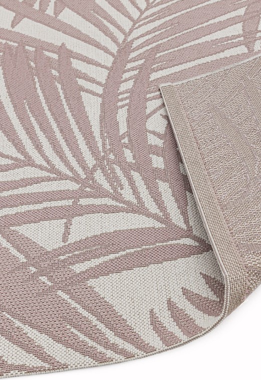 Patio Pink Palm Outdoor Rug