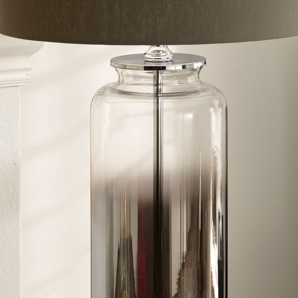 Vivienne Grey Ombre Glass Table Lamp with Shade