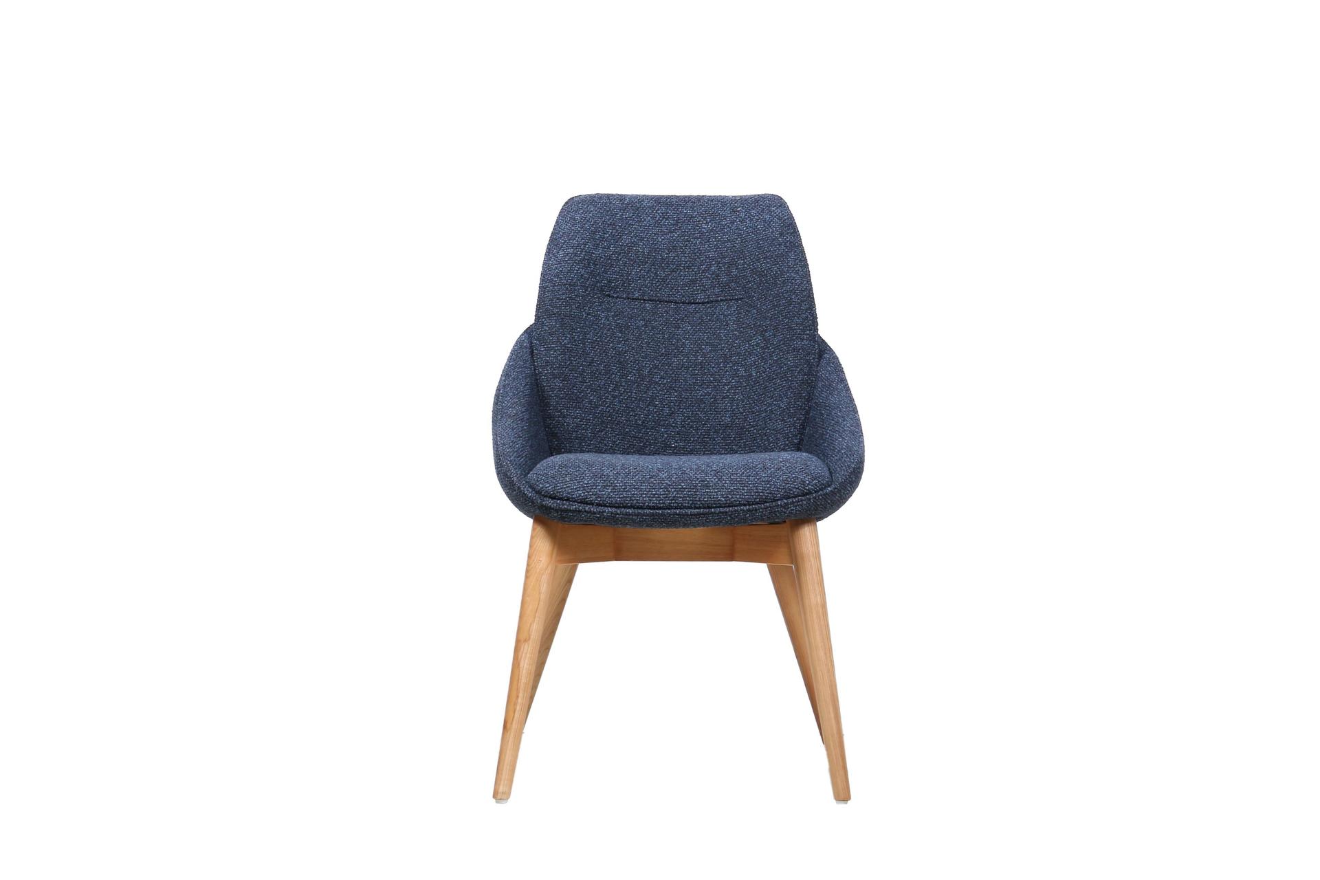 Jesiba Dining Chair Dark Blue with Wooden Legs