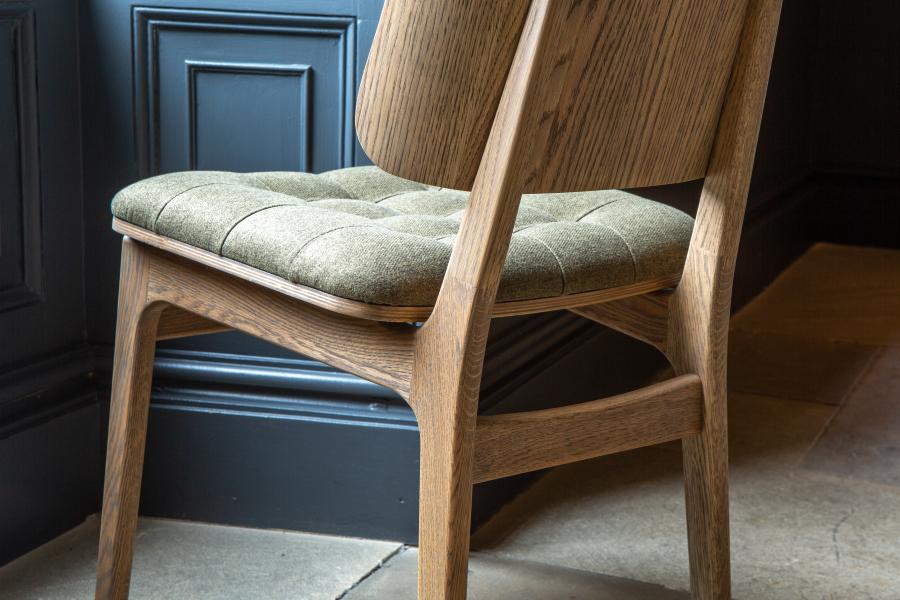 Boden Hunter Green Dining Chair Grey Oil Legs
