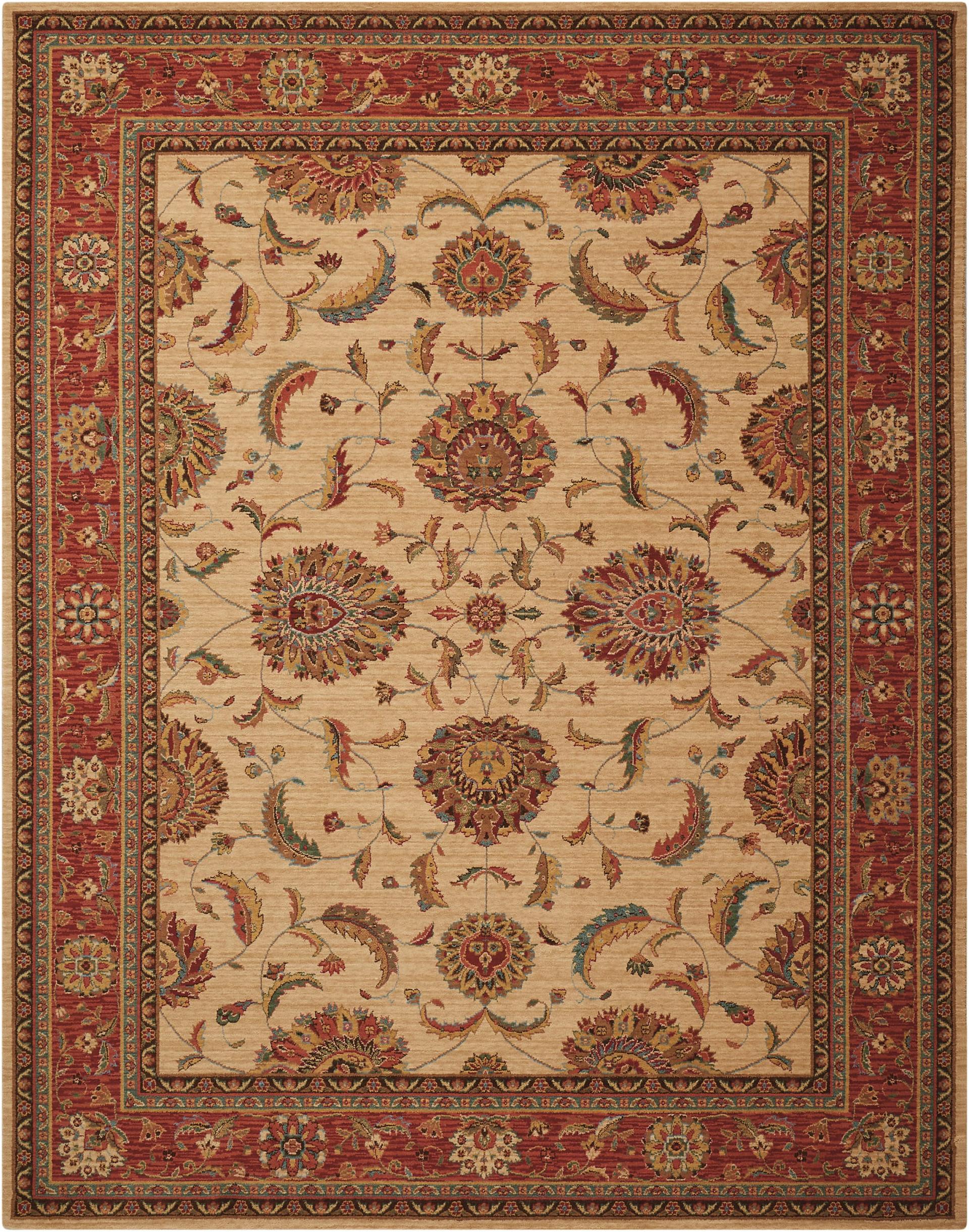 Living Treasures Rug LI04 Ivory/Red