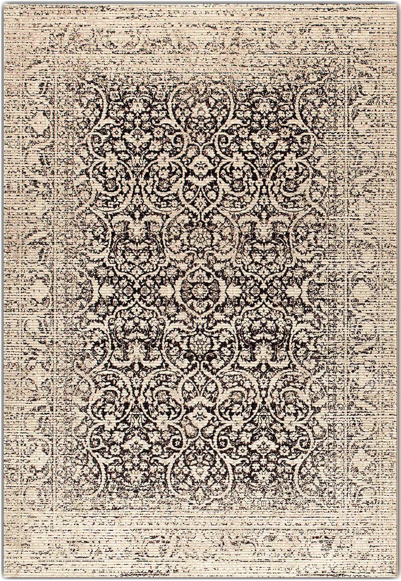 Grandeur Rug Slate Damask