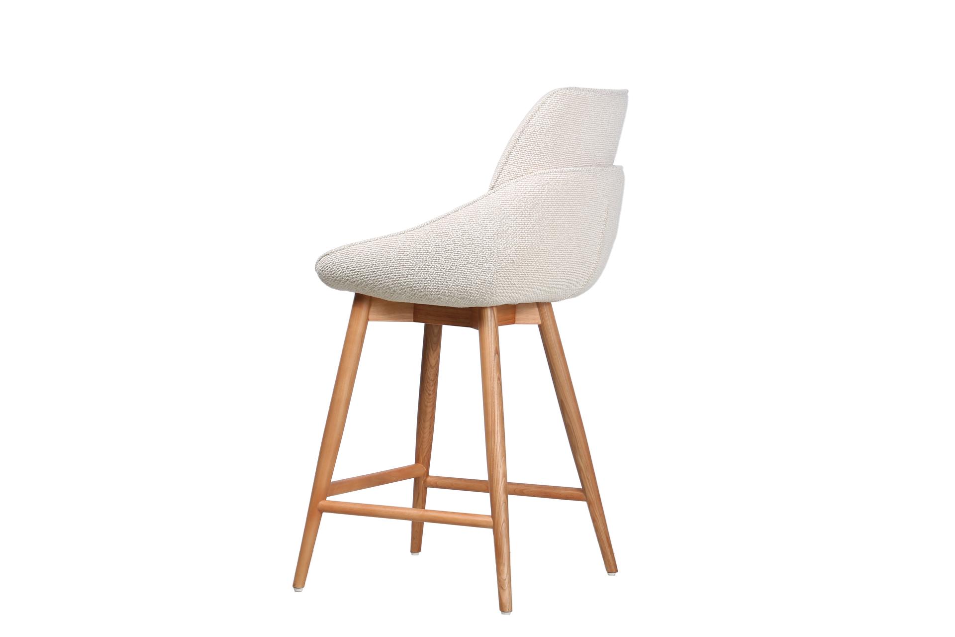 Jesiba Counter Stool Cream with Wooden Base