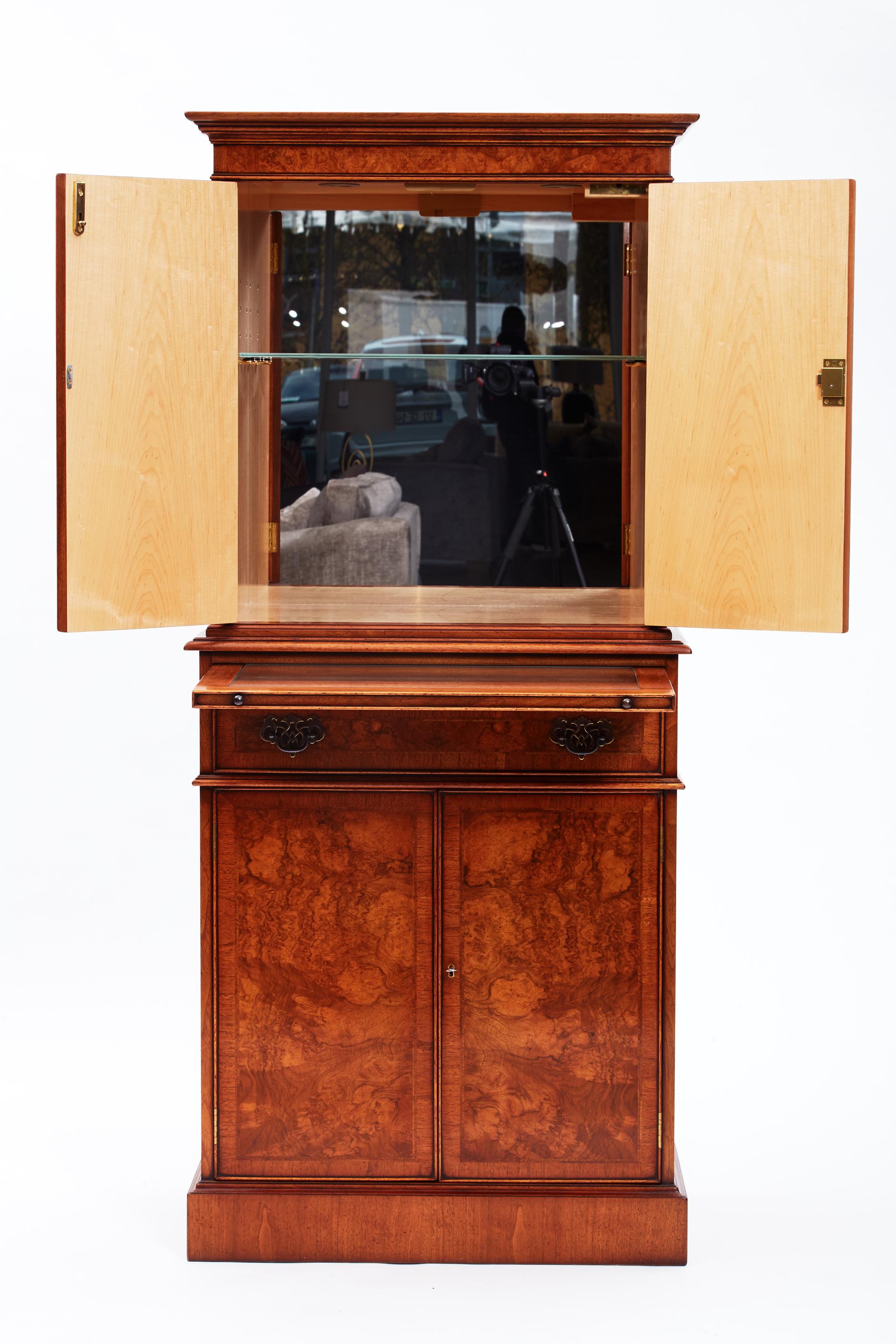 Vintage Walnut Wine Cabinet