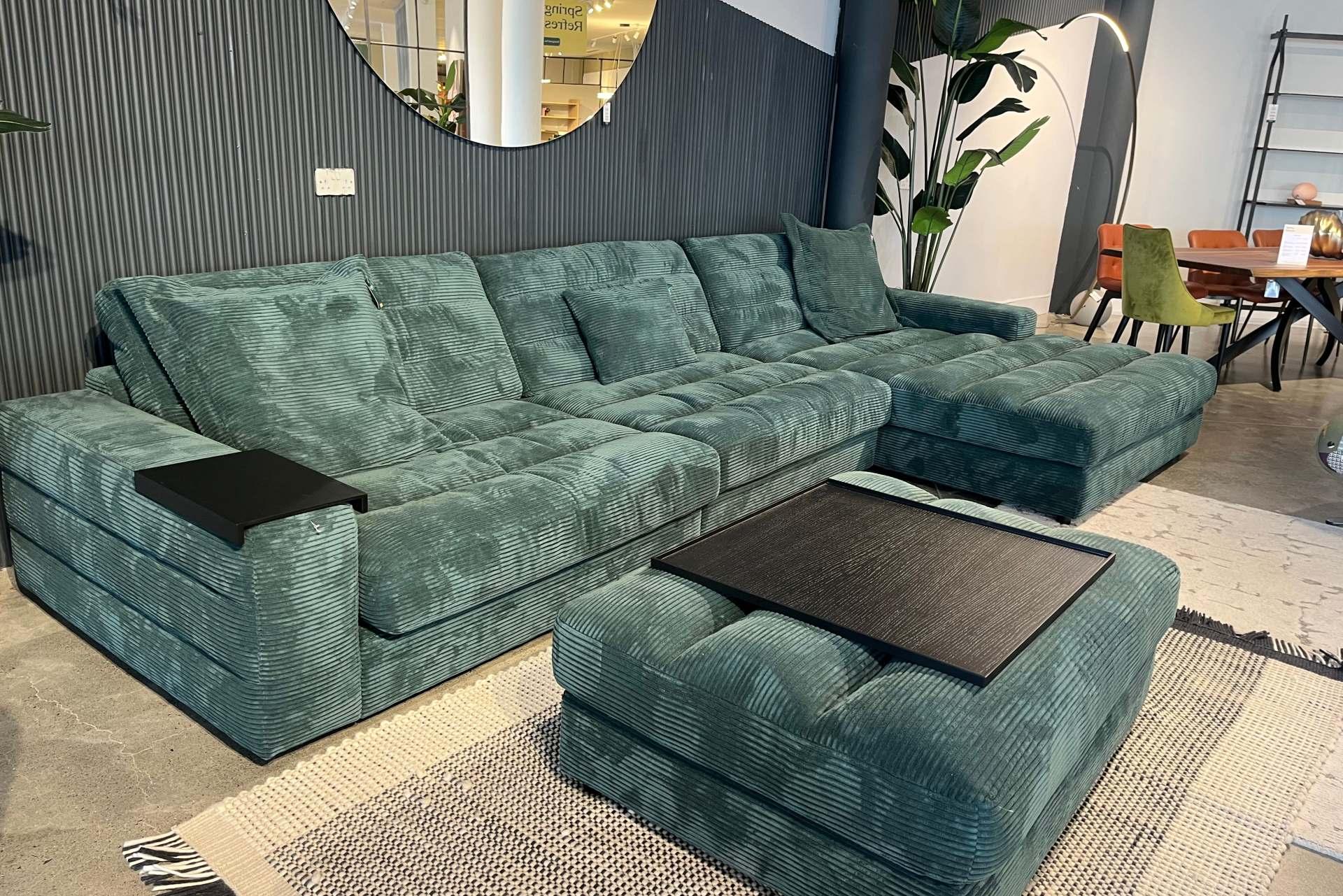 Heidi Chaise Corner Sofa and Footstool - Clearance Limerick