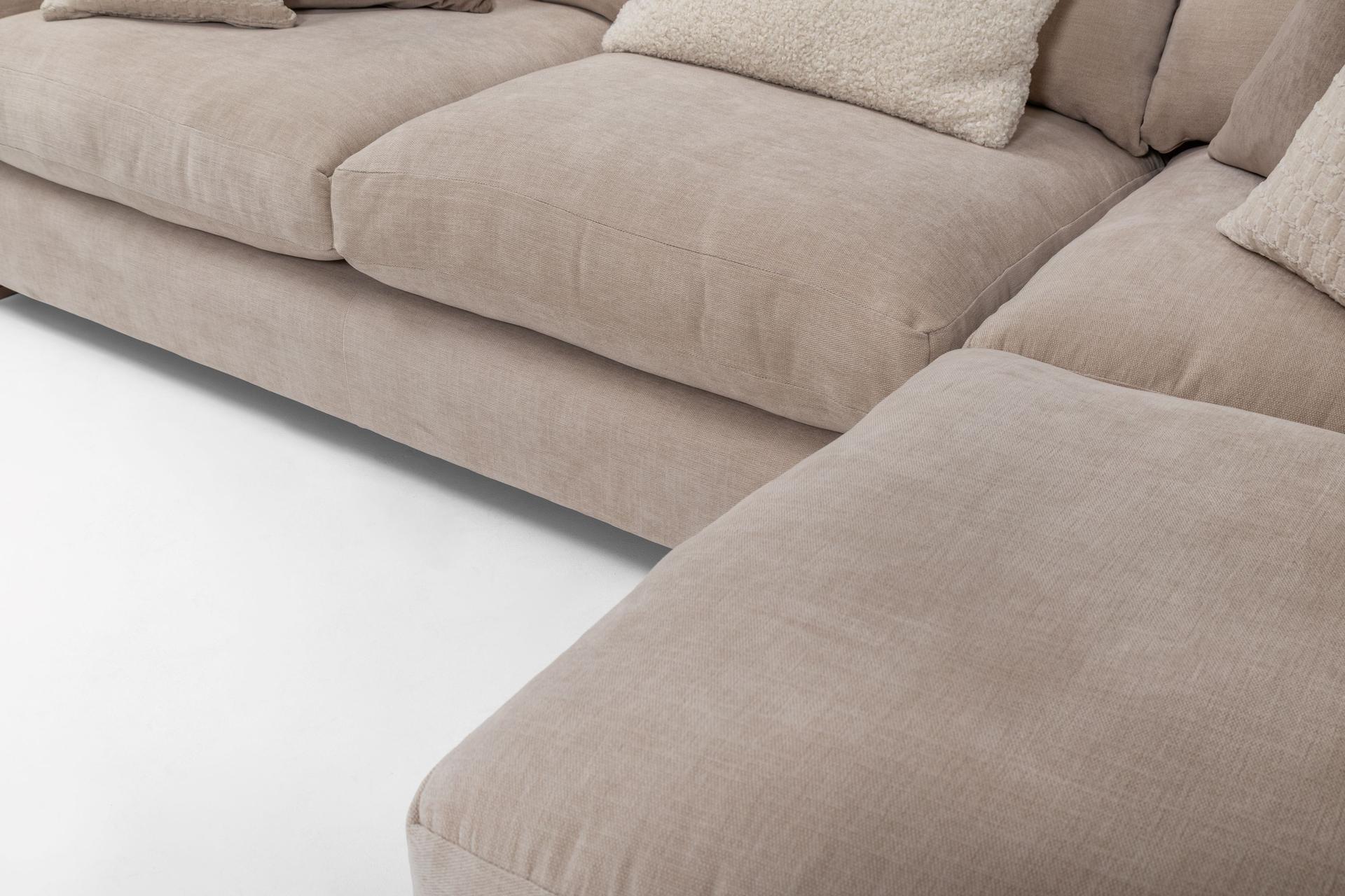 Girona Combi Sofa LHF Digby Beige with Free Footstool