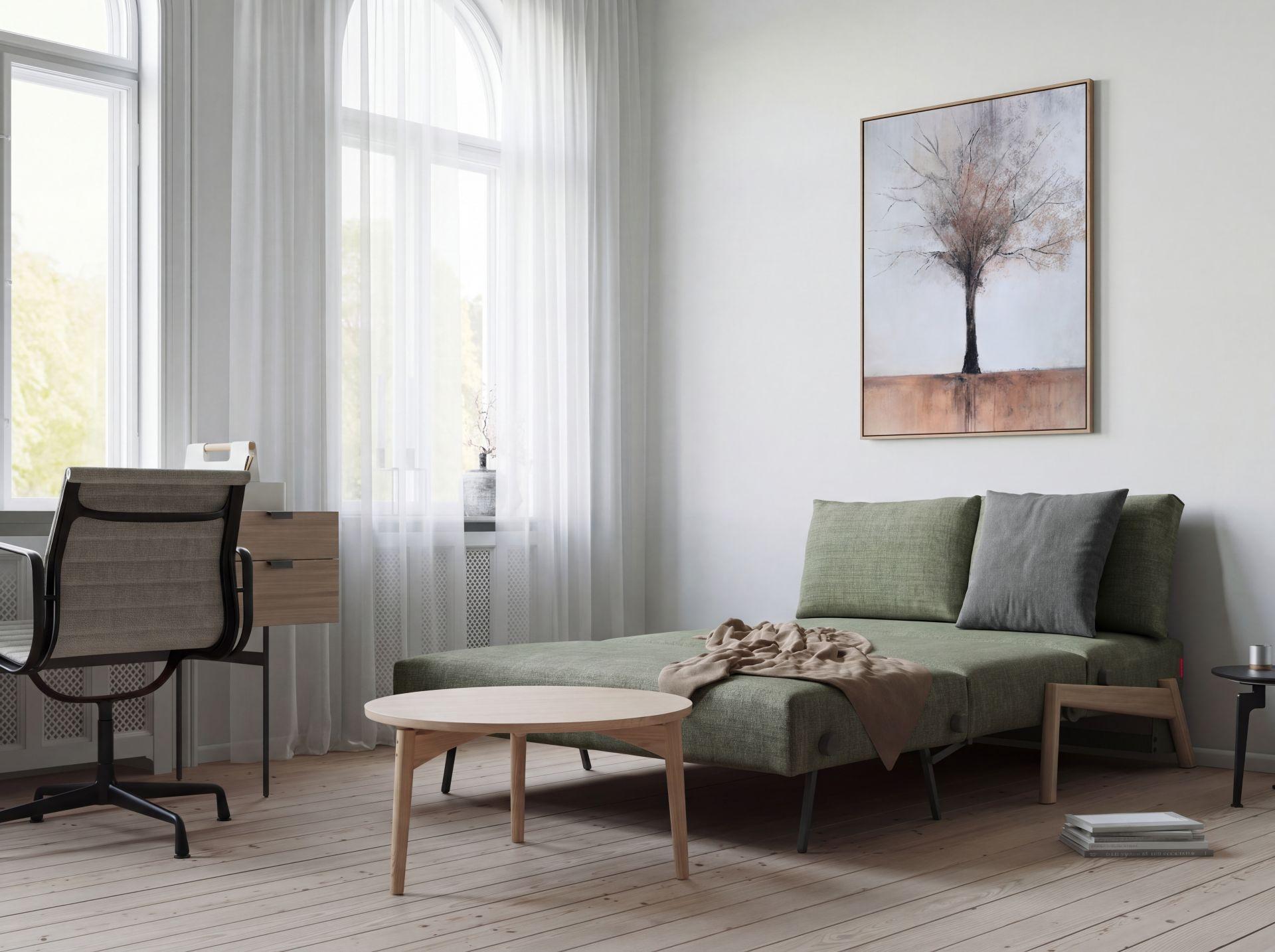 Selena 2 Seater Fabric Sofa Bed Olive Green