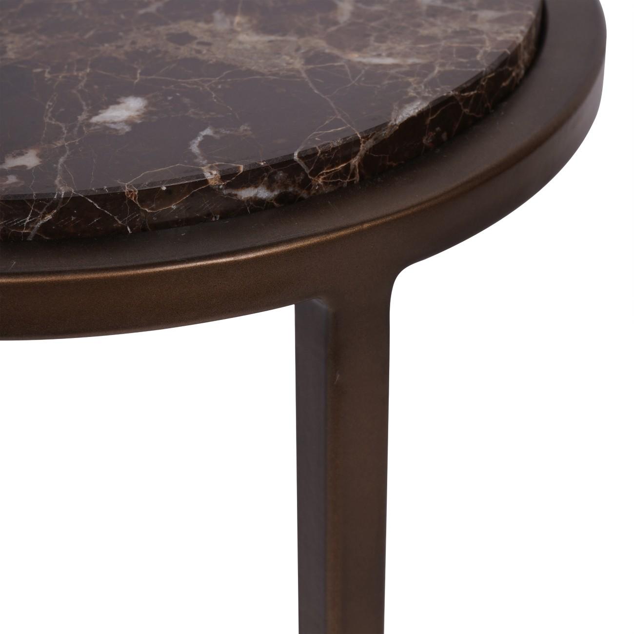 Iota Accent Table Brown Marble