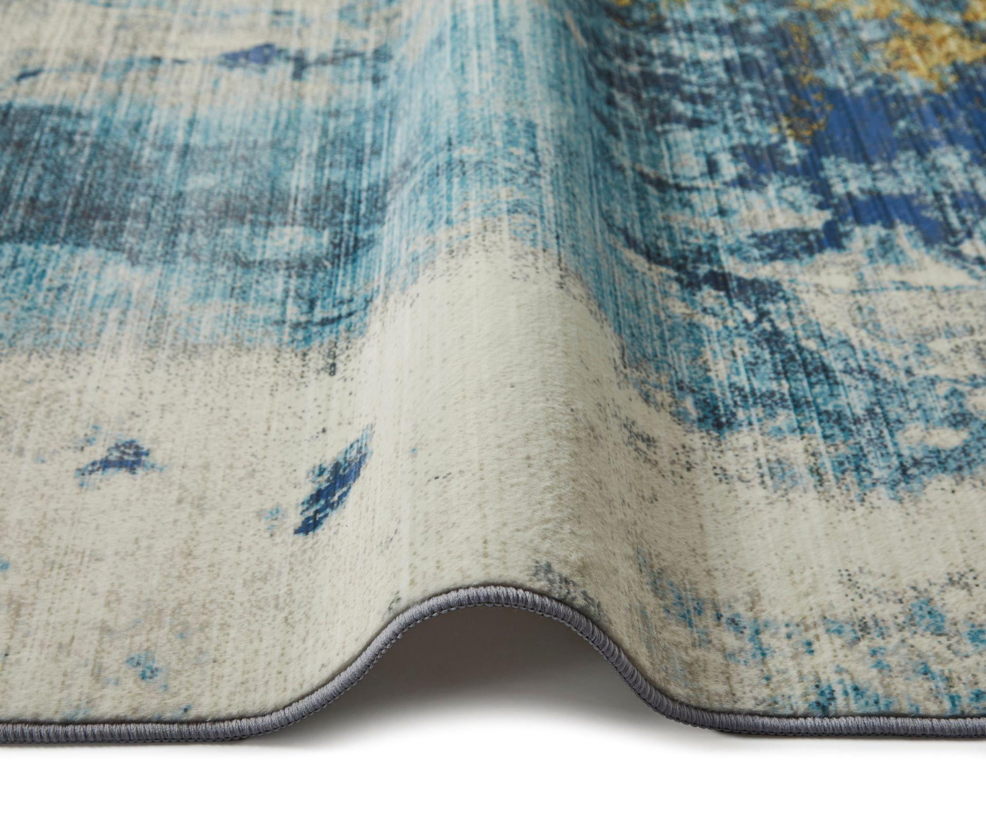 Concept Looms LUX04 Washable Rug Blue Gold