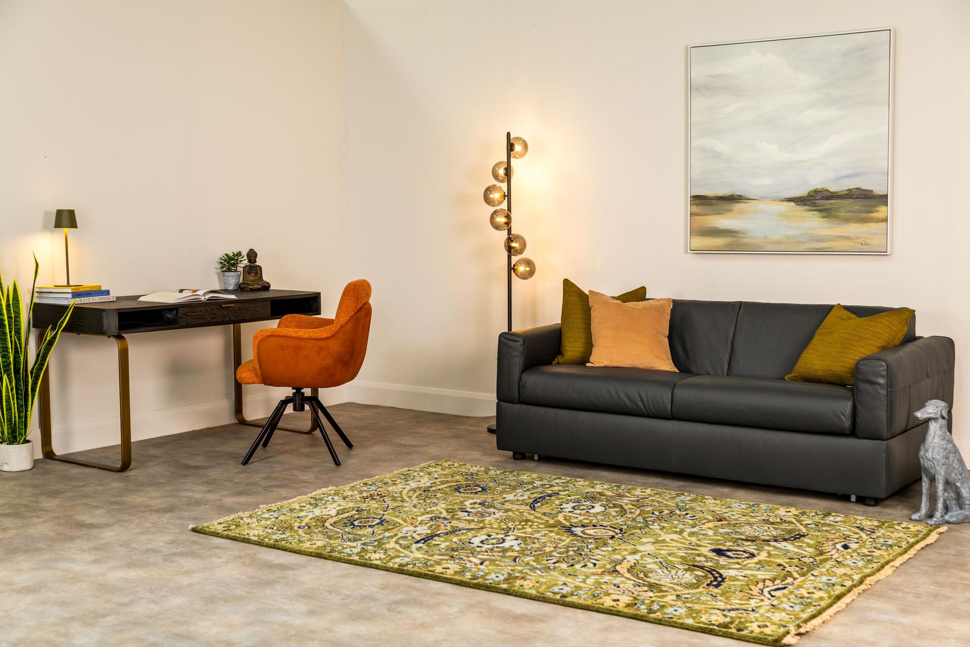 Visconti Leather Sofa Bed - Anthracite
