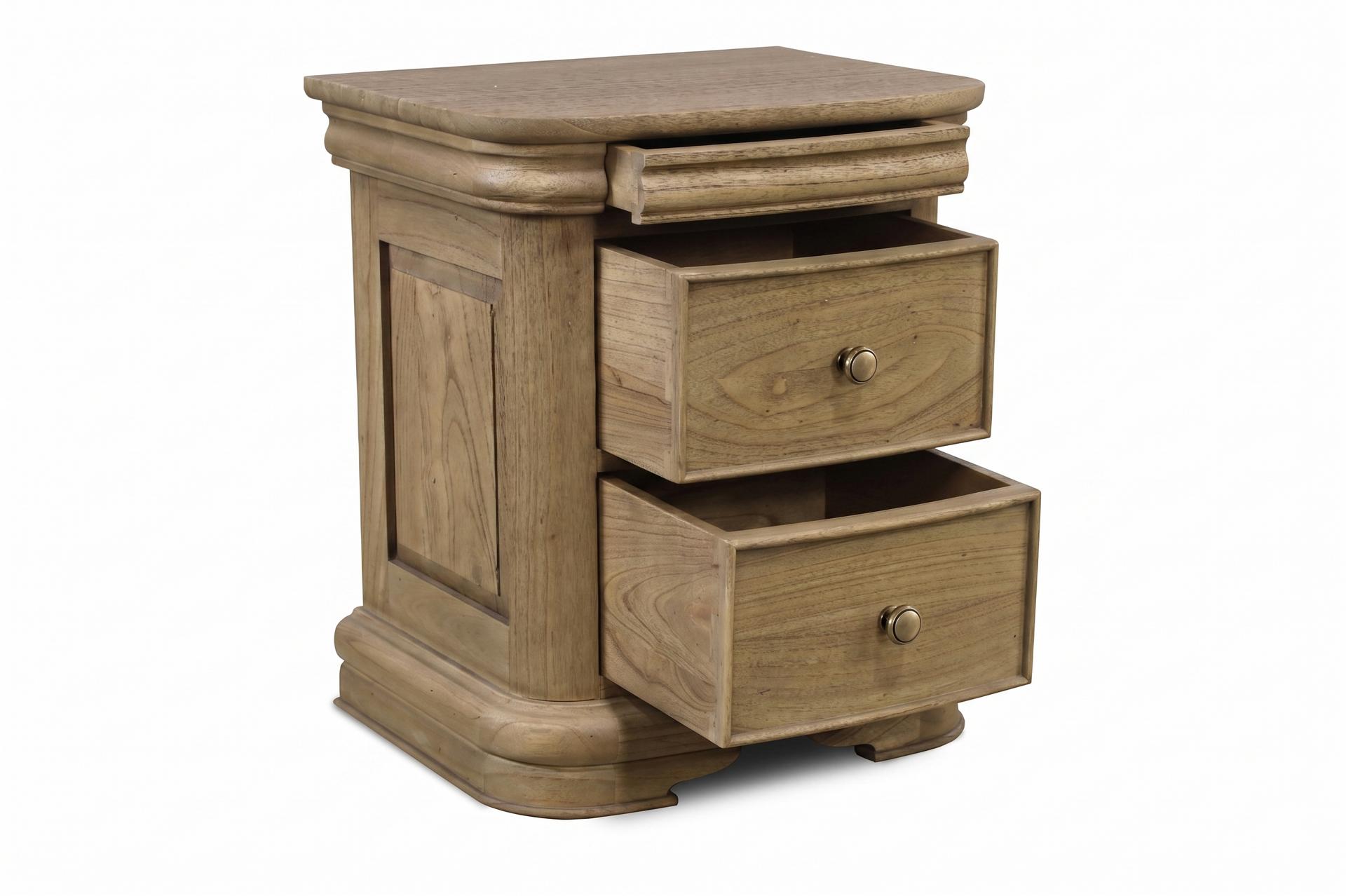 Merville 3 Drawer Bedside Table