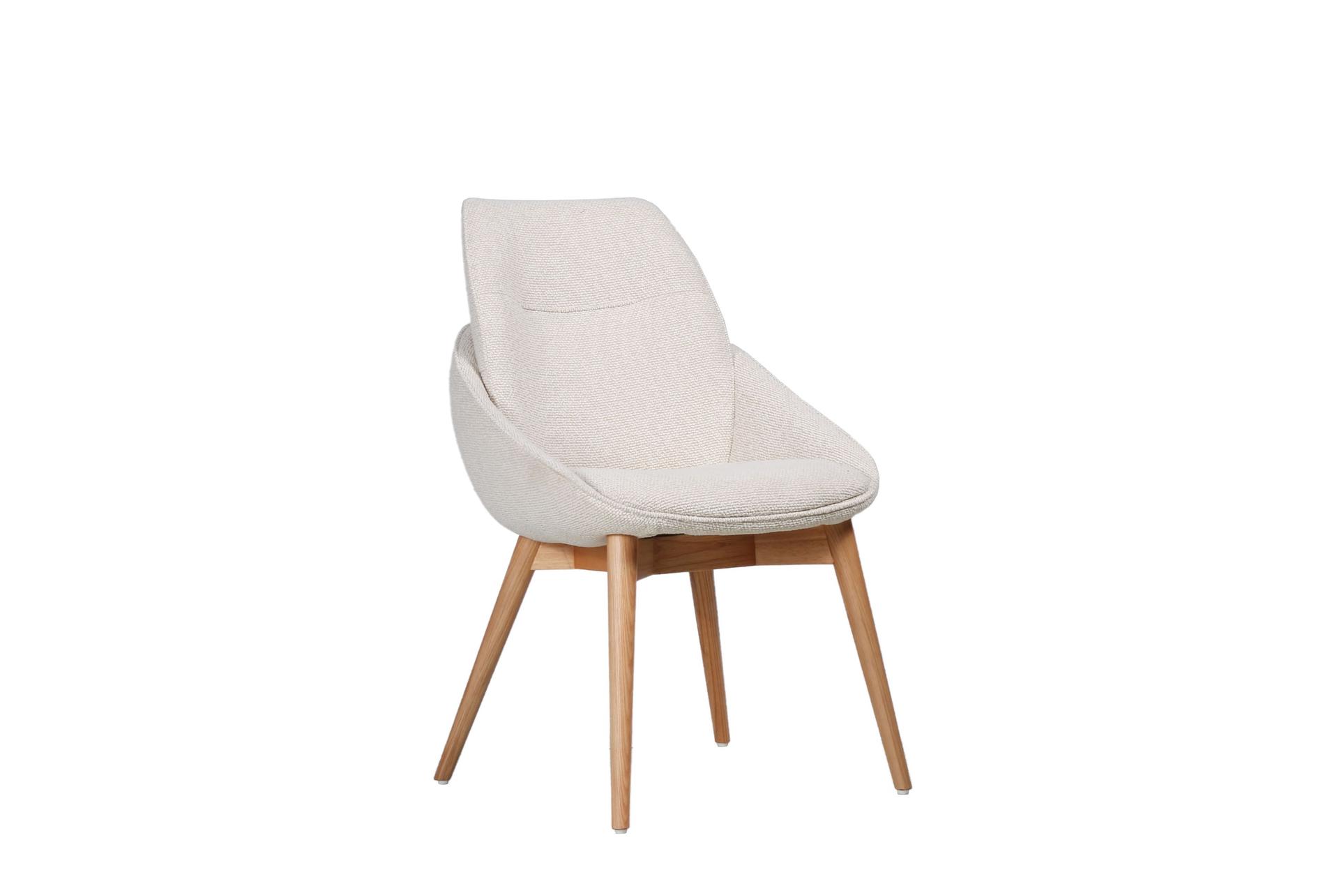 Jesiba Dining Chair Cream with Wooden Base