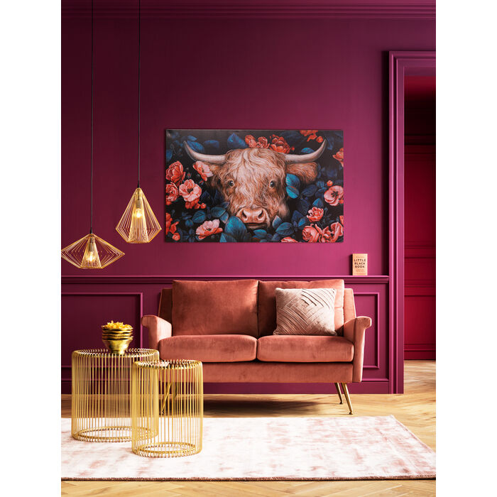 Yak In Flower Canvas Picture