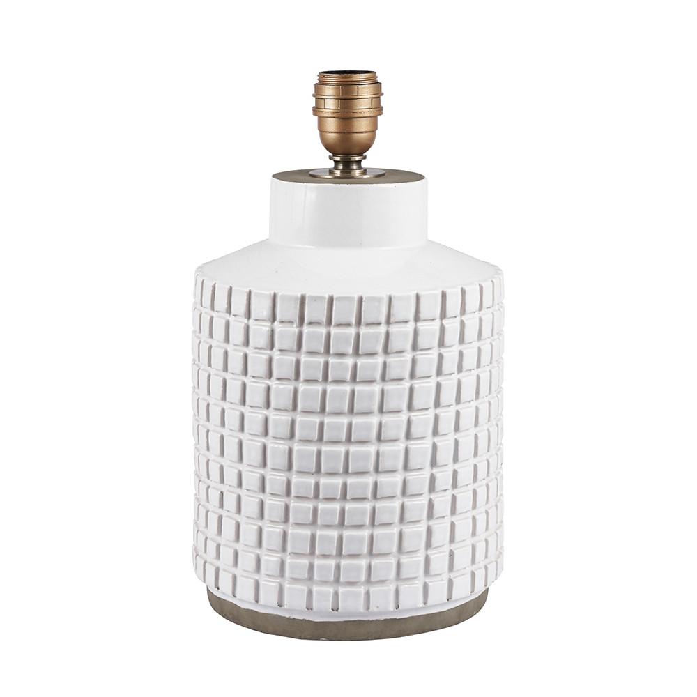 Malone Textured White Squares Lamp