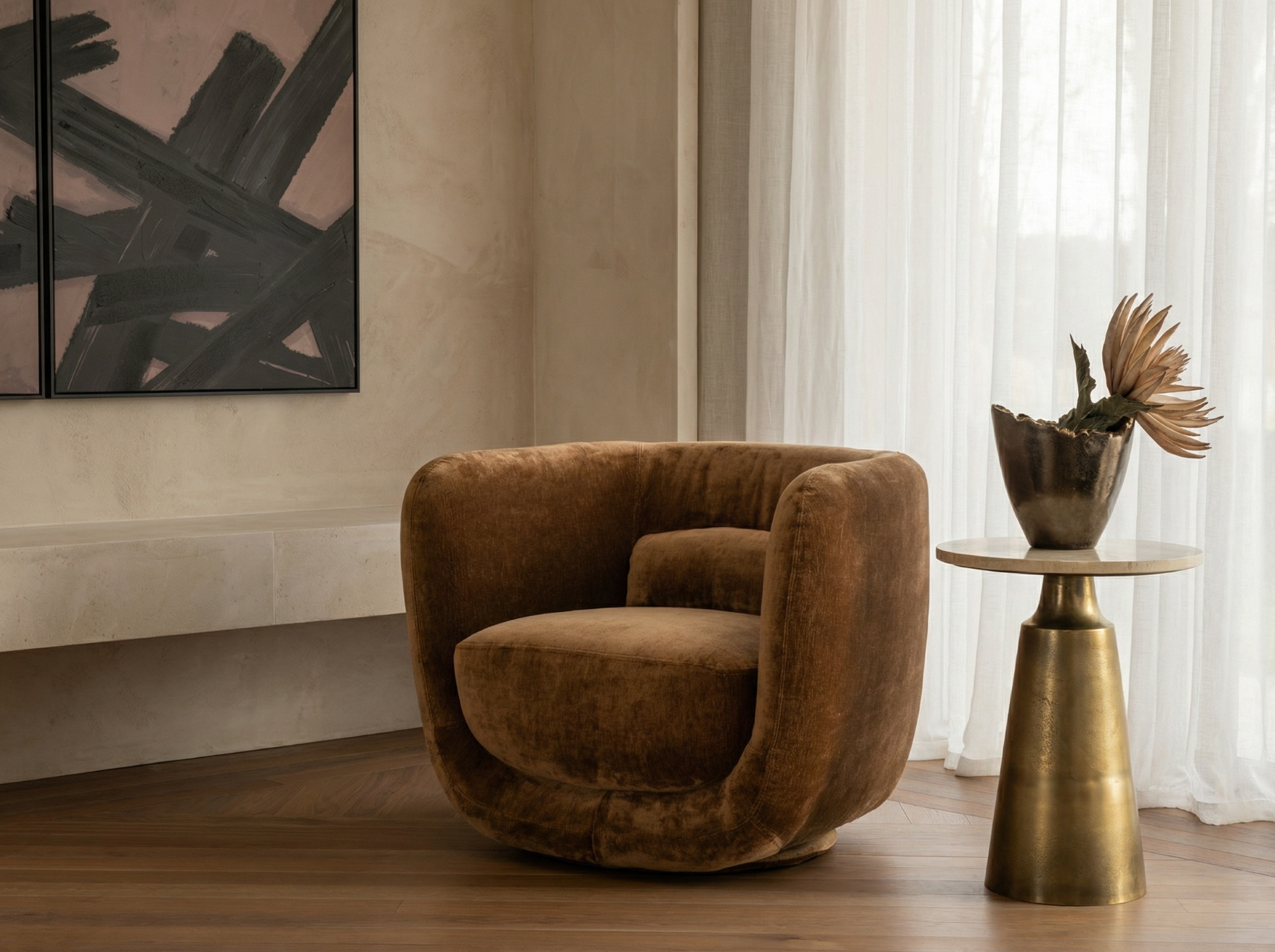 Arken Swivel Chair Bronze