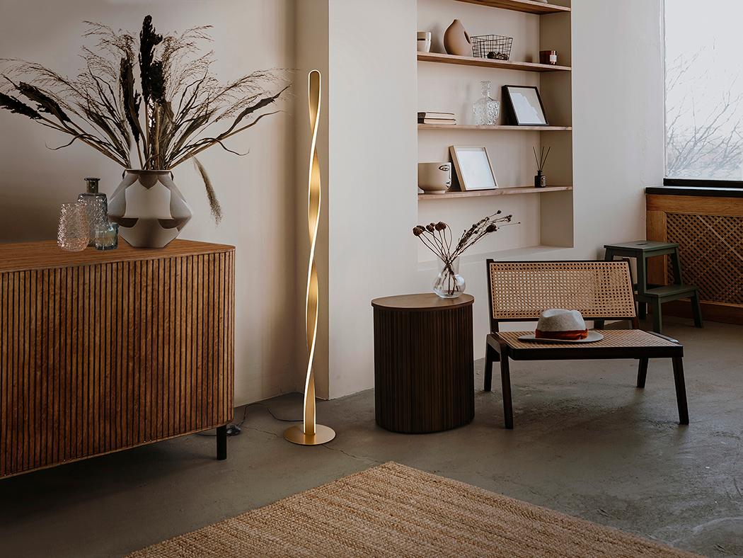 Tamar Twist Golden Floor Lamp