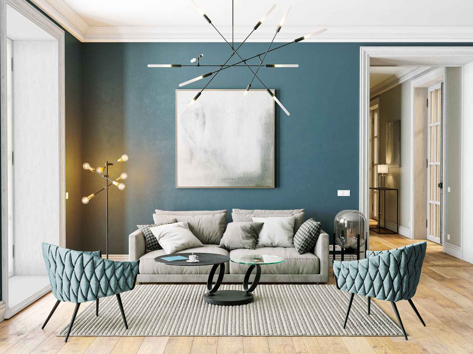 Astra Eolia Black and Glass Coffee Table