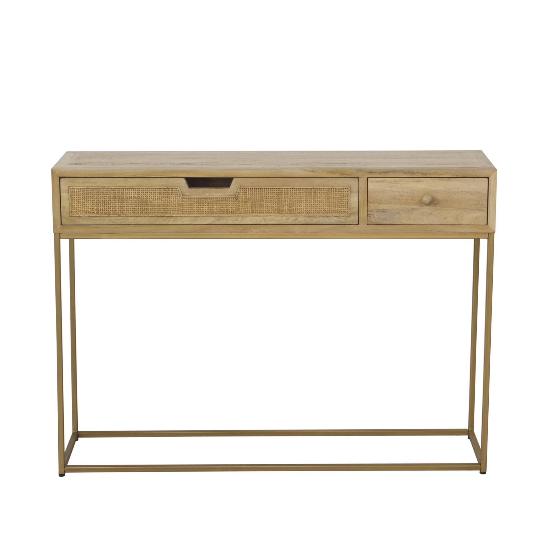 Rattan 2 Drawer Console