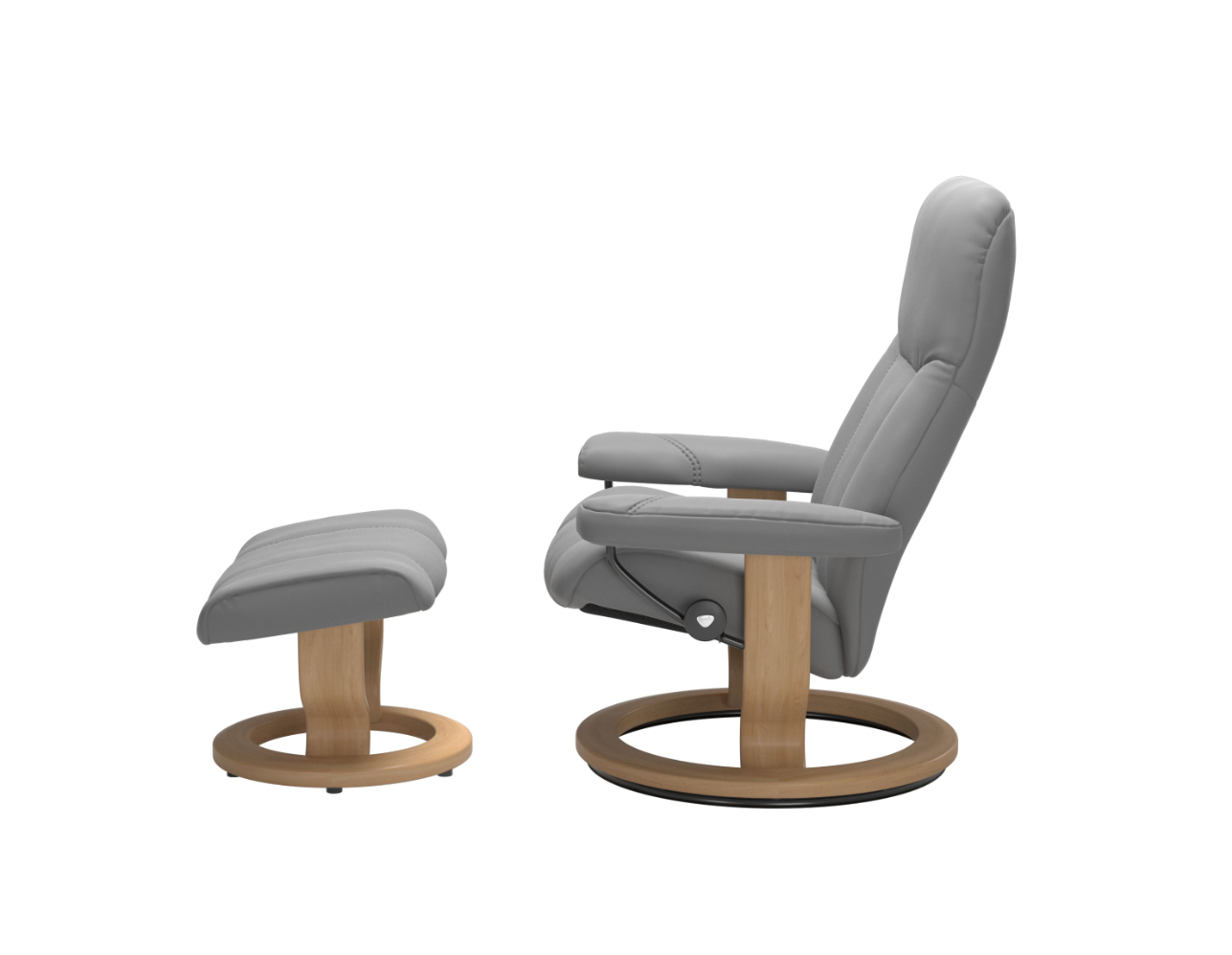 Stressless Consul Wild Dove Small Clas Recliner Chair and Stool