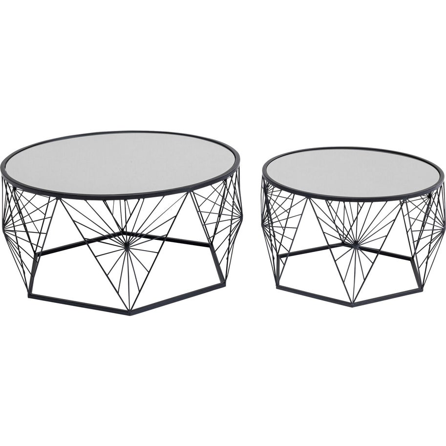 Cobweb Black Coffee Table Set of 2