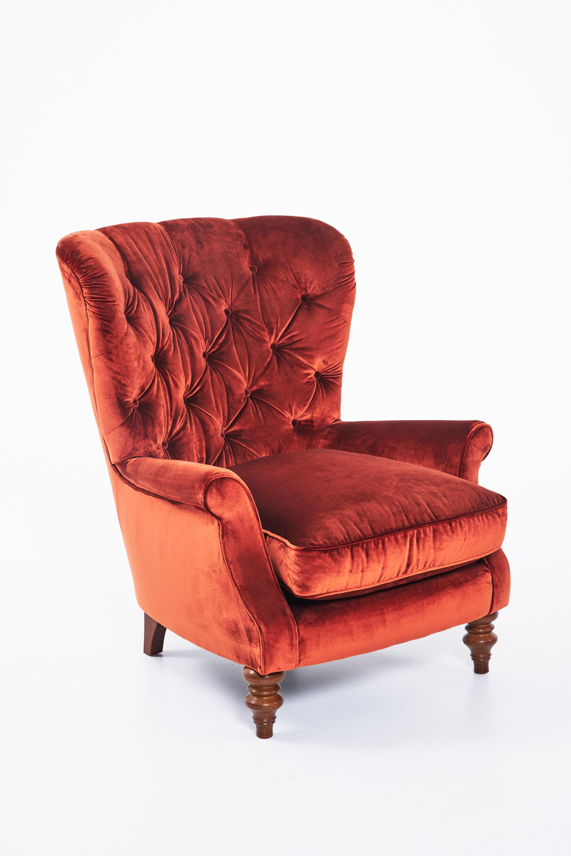 Jethro Buttoned Wing Chair