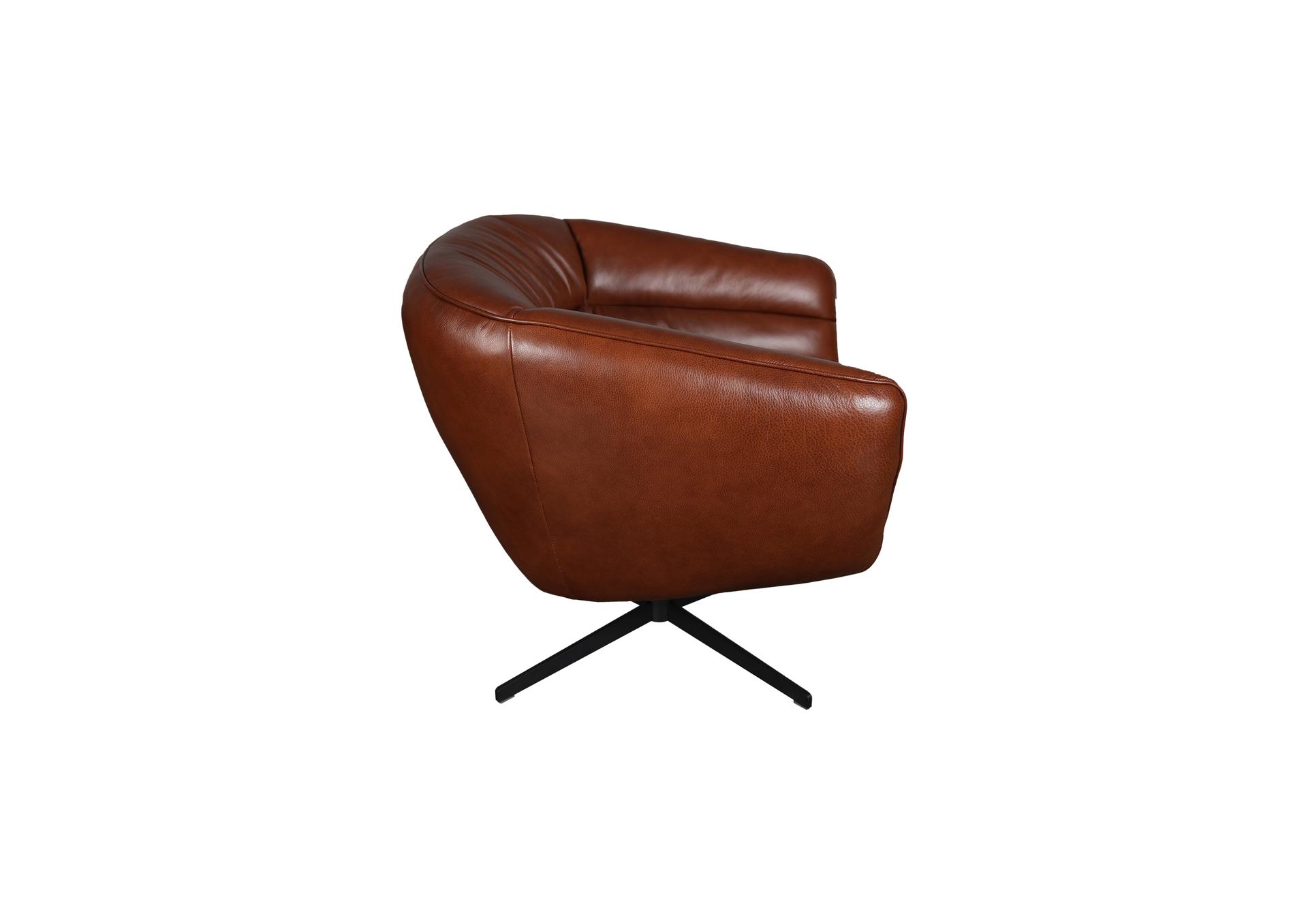 Gilmore Berlin Chestnut Leather Swivel Chair
