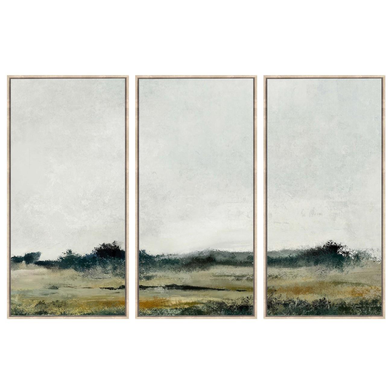 Green Fields Landscape Set of 3 Pictures