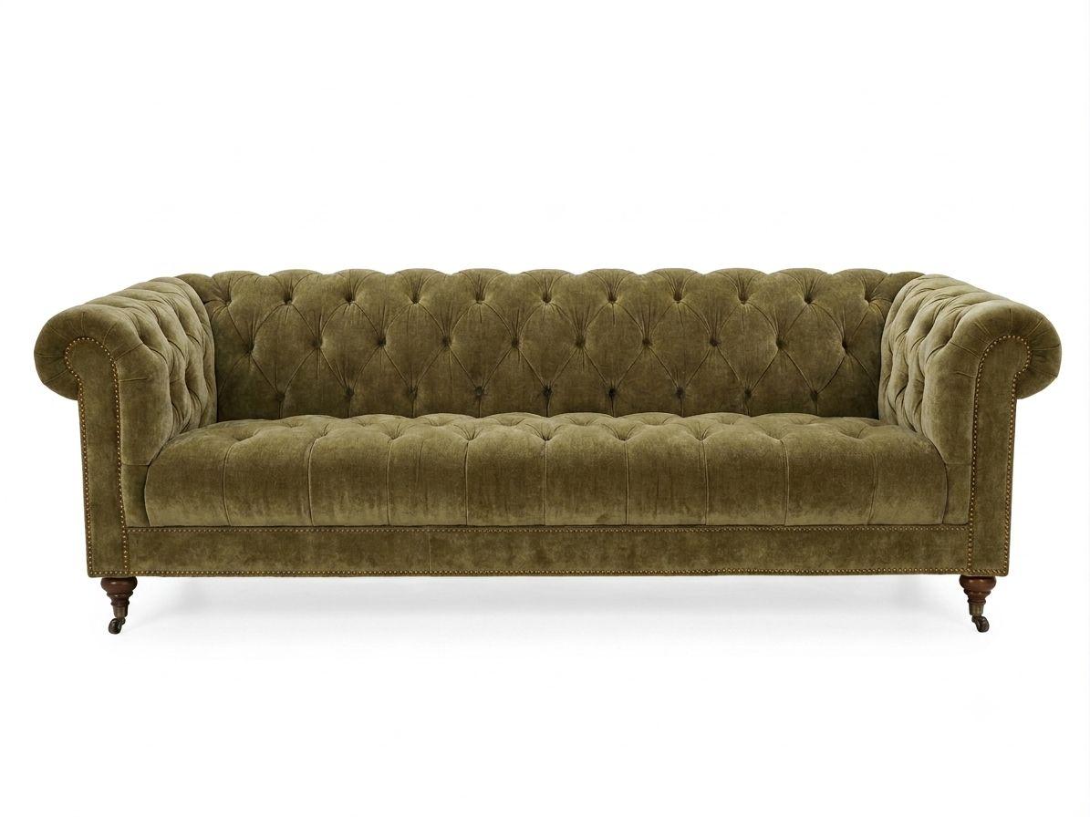 Green fabric 4 Seater Sofa
