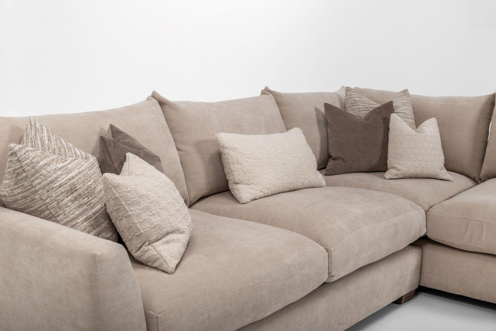 Girona Combi Sofa LHF Digby Beige with Free Footstool